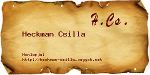 Heckman Csilla névjegykártya